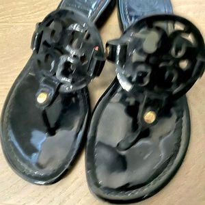 Tory Burch Black Patent Sandals